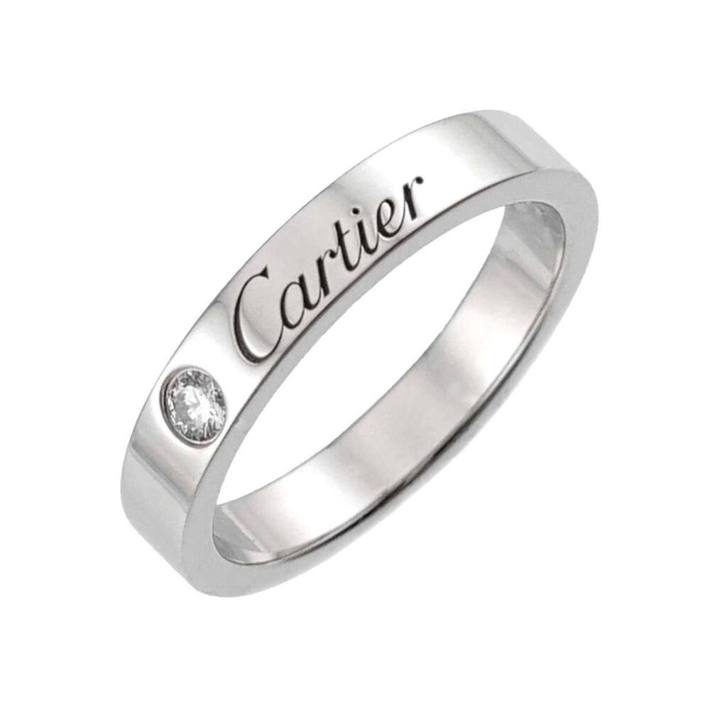 CARTIER Silver Diamond Ring #46